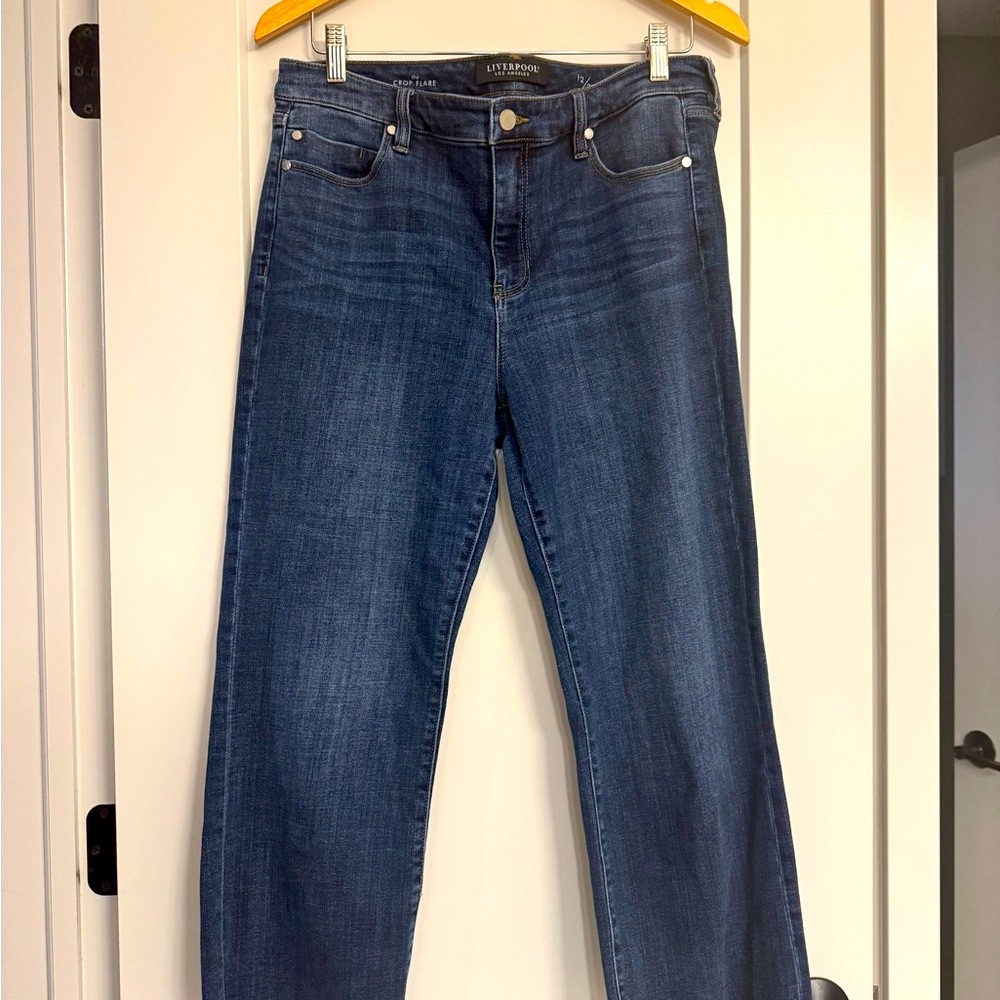 Liverpool Blue Ankle Cropped Flare Jeans